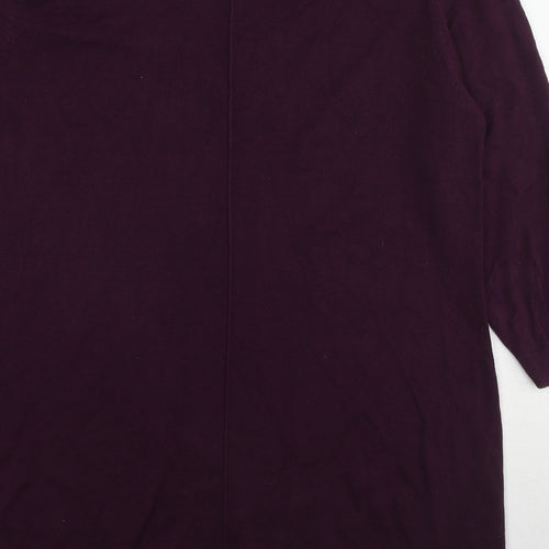 Claire Langford Womens Purple Round Neck Cotton Pullover Jumper Size XL