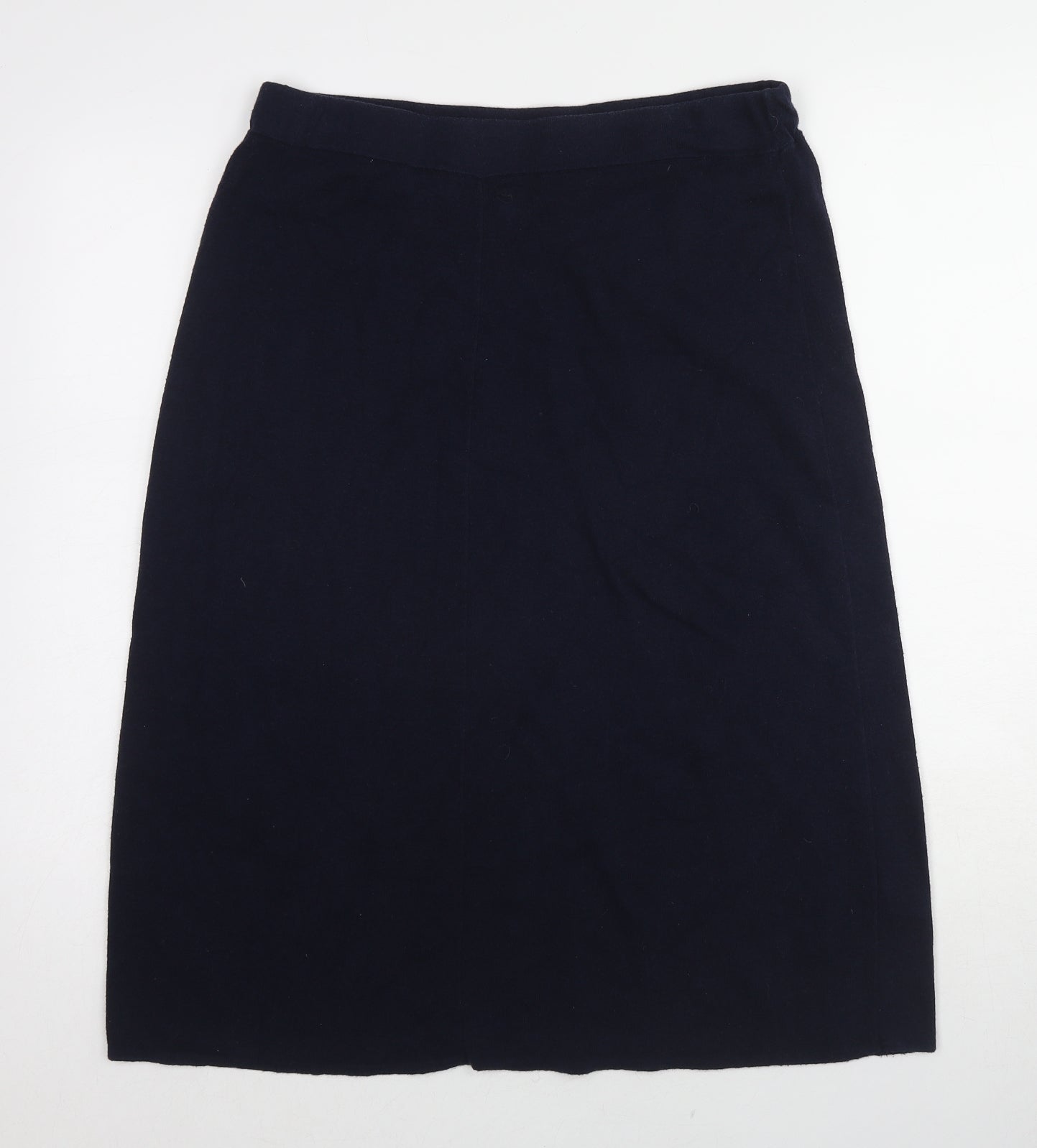 Woolovers Womens Blue Cotton A-Line Skirt Size M