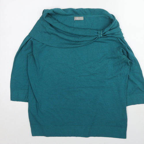 Per Una Womens Blue Boat Neck Viscose Pullover Jumper Size 8