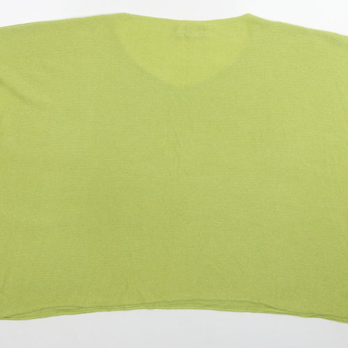 Carina Ricci Womens Green V-Neck Modal Pullover Jumper One Size