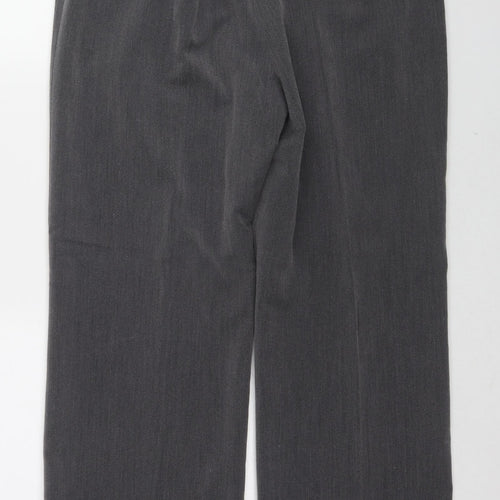 Maine Womens Grey Polyester Trousers Size 14 L27 in Regular Zip