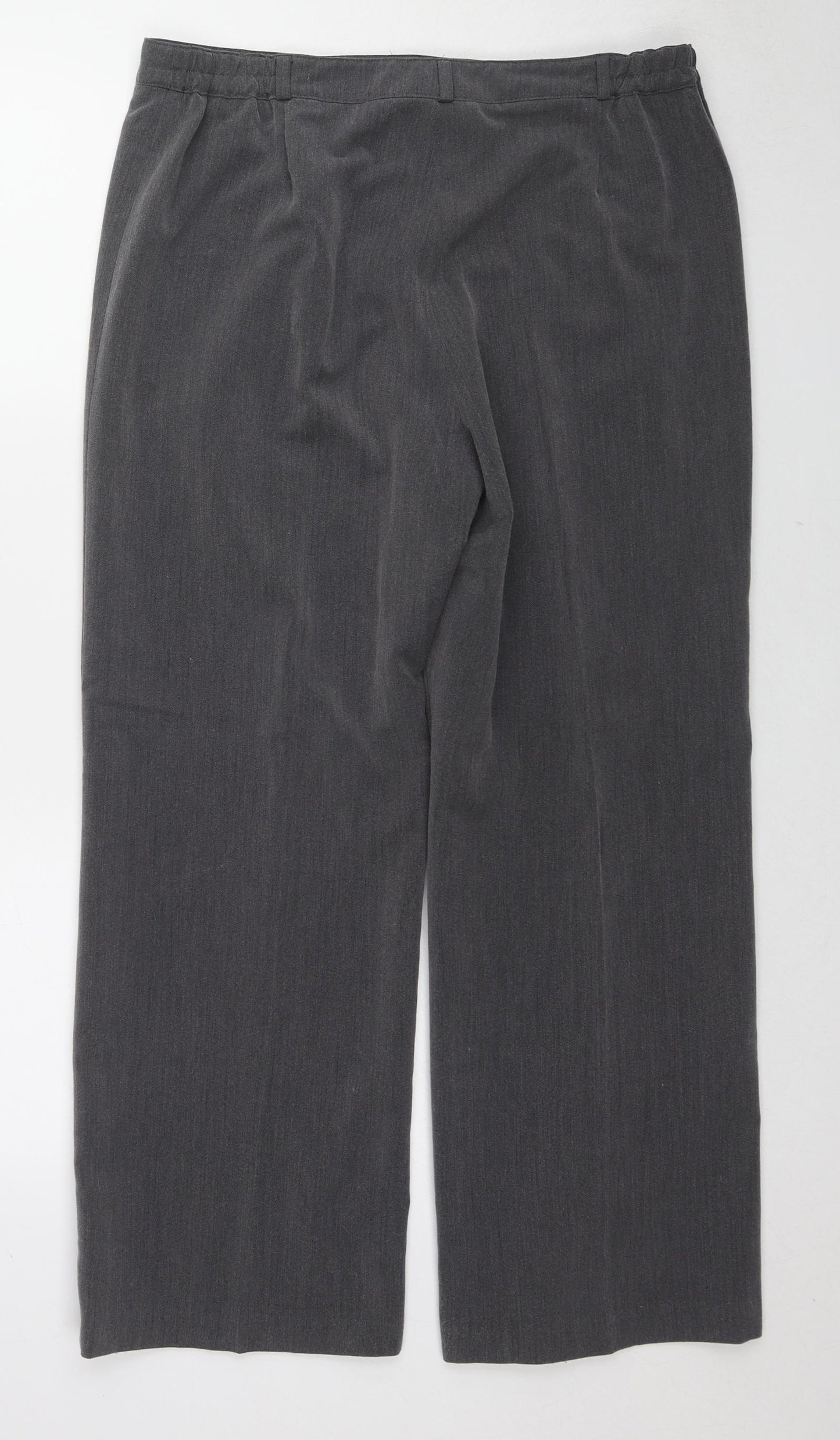 Maine Womens Grey Polyester Trousers Size 14 L27 in Regular Zip