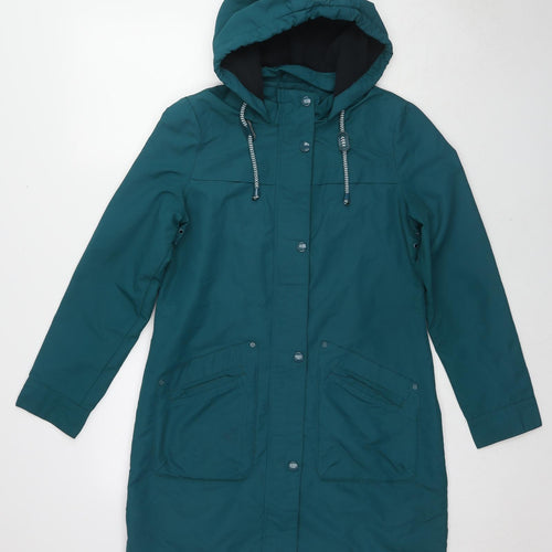 Maine Womens Blue Rain Coat Coat Size S Zip