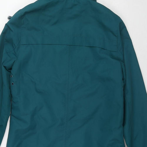 Maine Womens Blue Rain Coat Coat Size S Zip