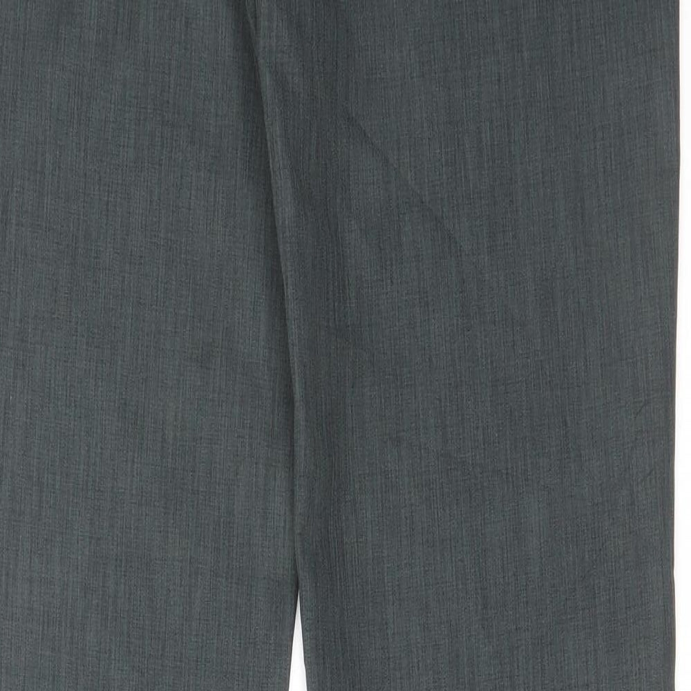 THOMO Womens Grey Polyester Trousers Size 8 L31 in Regular Hook & Eye