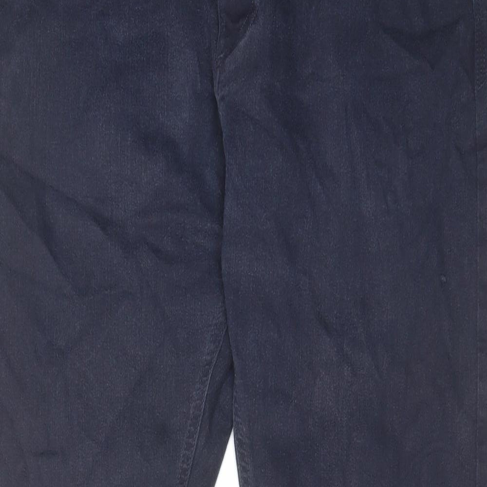 Marks and Spencer Mens Blue Cotton Straight Jeans Size 36 in L29 in Slim Zip