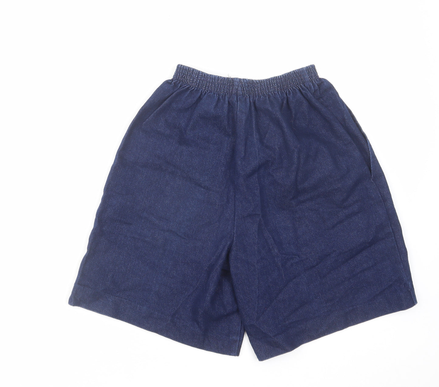 Pam's Closet Womens Blue Cotton Bermuda Shorts Size 8 L8 in Regular Pull On