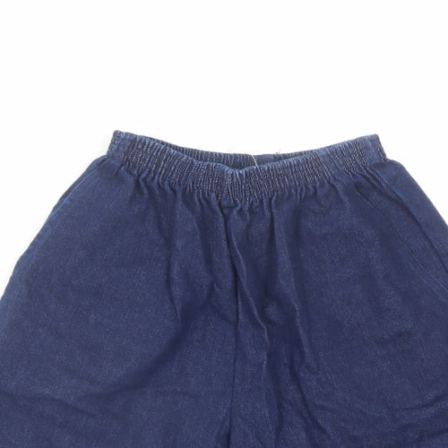 Pam's Closet Womens Blue Cotton Bermuda Shorts Size 8 L8 in Regular Pull On