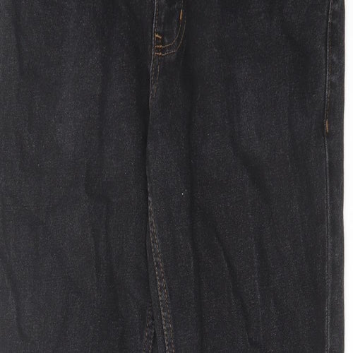 George Mens Black Cotton Straight Jeans Size 32 in L30 in Regular Zip