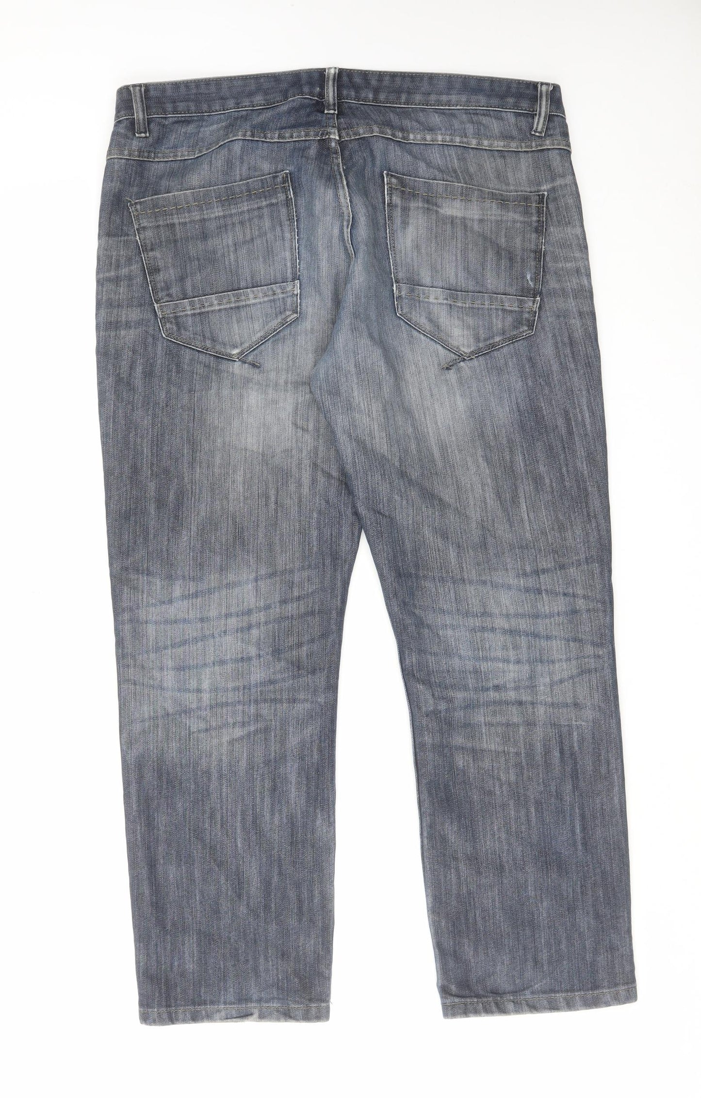 Next Mens Blue Cotton Straight Jeans Size 36 in L29 in Regular Button