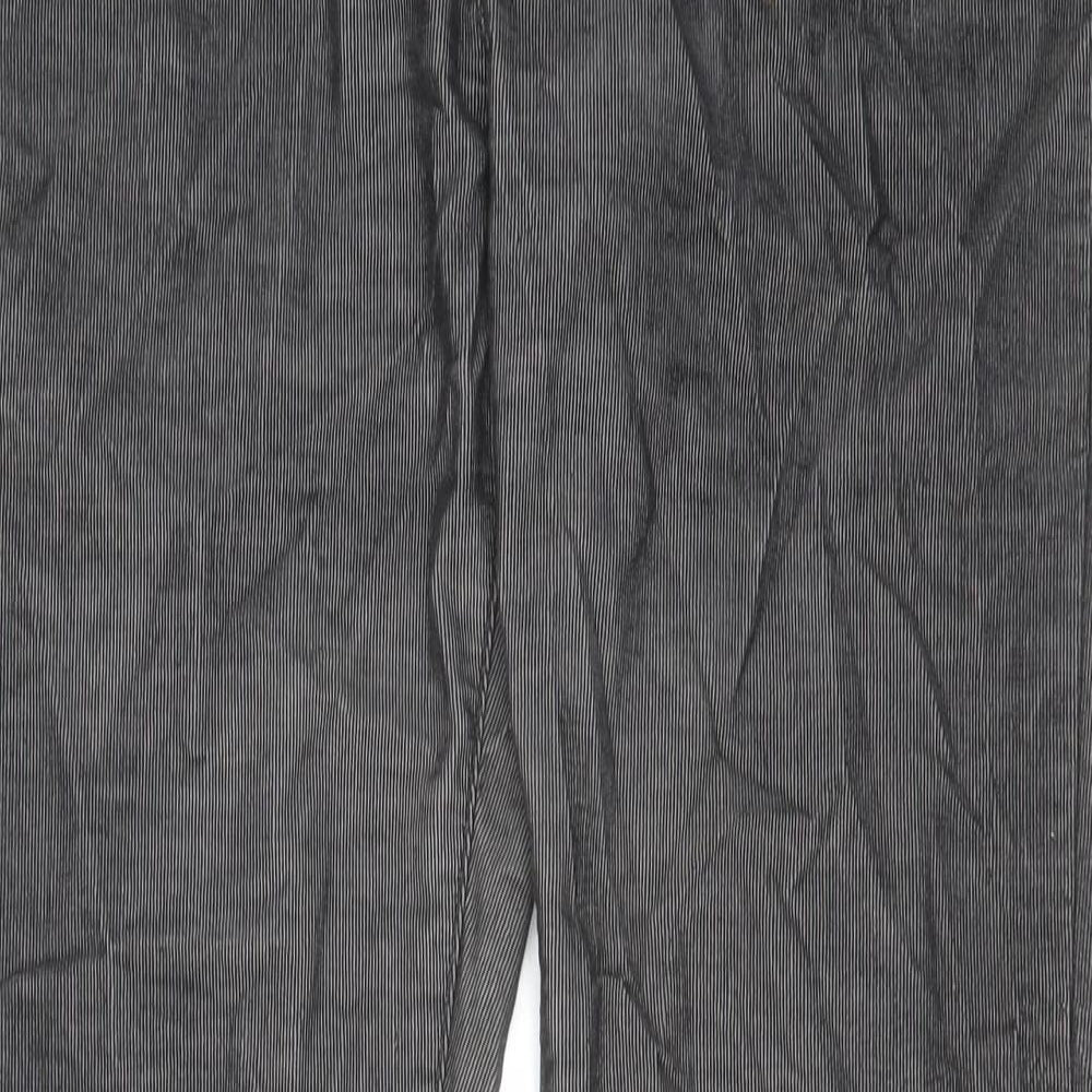 Sandwich Womens Grey Cotton Trousers Size 12 L32 in Regular Zip