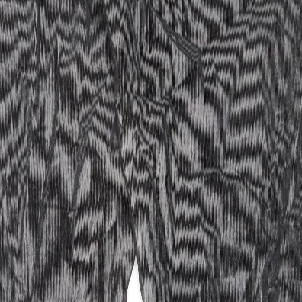 Sandwich Womens Grey Cotton Trousers Size 12 L32 in Regular Zip