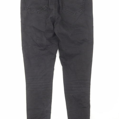 Miss Selfridge Womens Black Cotton Skinny Jeans Size 10 L25 in Regular Zip