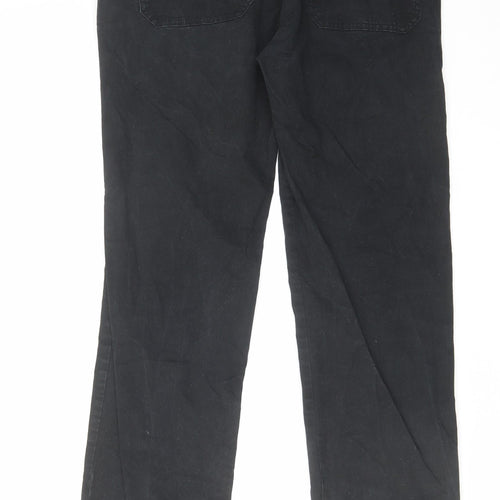 Marks and Spencer Mens Black Cotton Straight Jeans Size 32 in L31 in Regular Drawstring