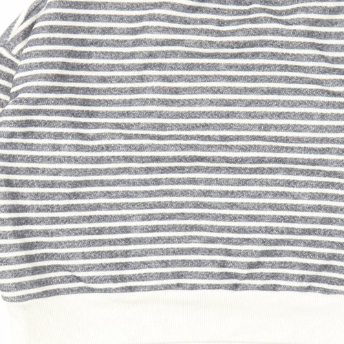 Zara Womens Grey Striped Polyester Pullover Sweatshirt Size M Pullover
