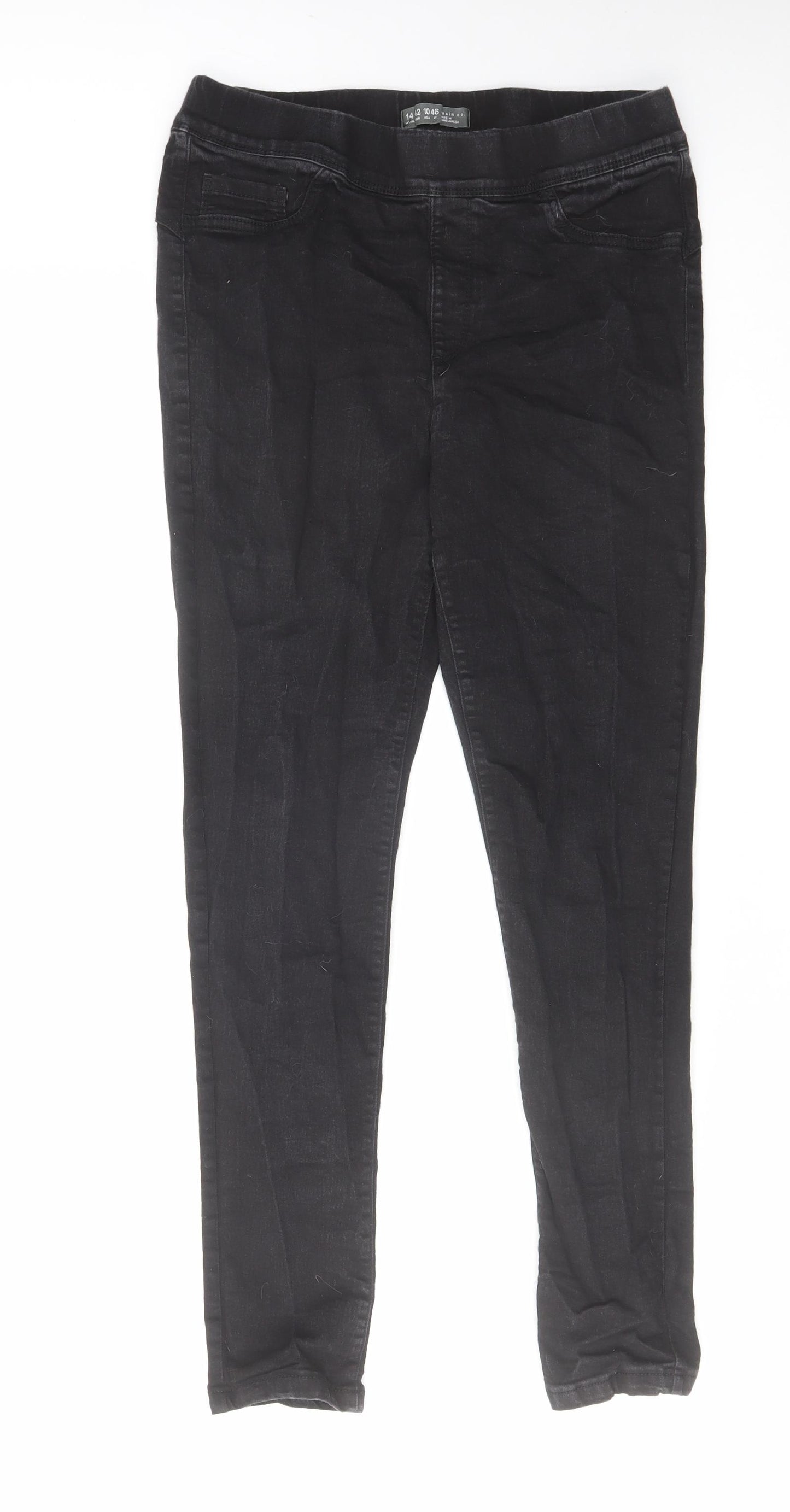 Denim & Co. Womens Black Cotton Jegging Jeans Size 14 L28 in Regular