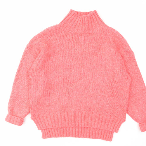 Debenhams Womens Pink High Neck Acrylic Pullover Jumper Size 14