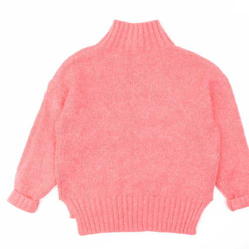 Debenhams Womens Pink High Neck Acrylic Pullover Jumper Size 14