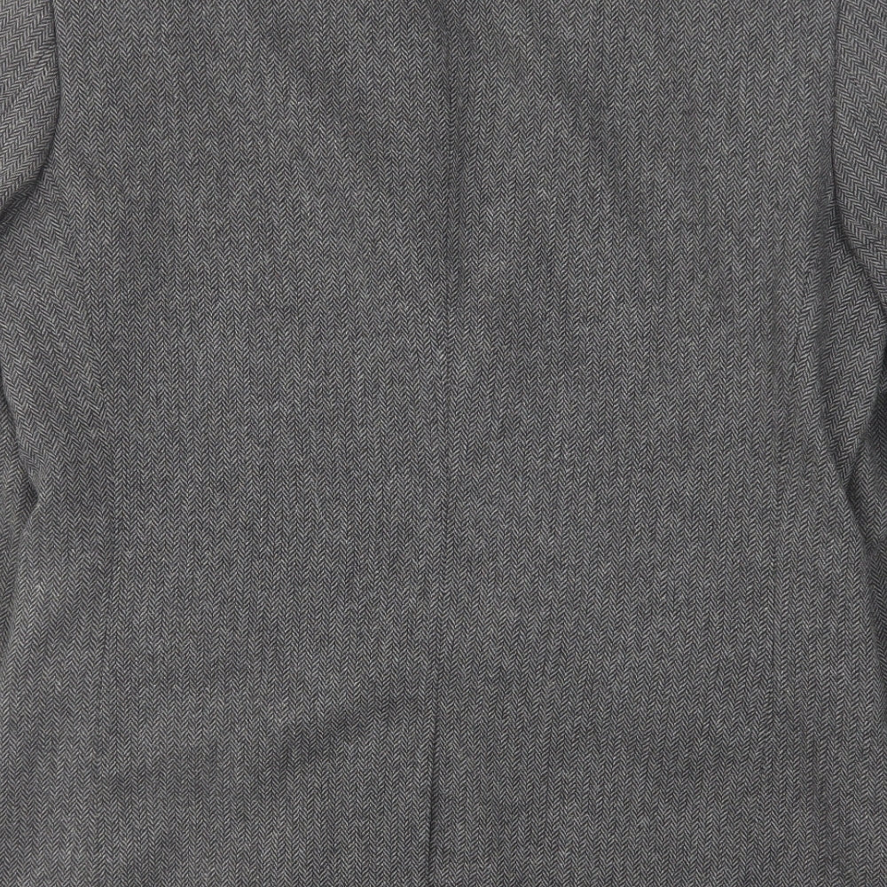 NEXT Mens Grey Polyester Jacket Blazer Size 40 Regular - Elbow Patches