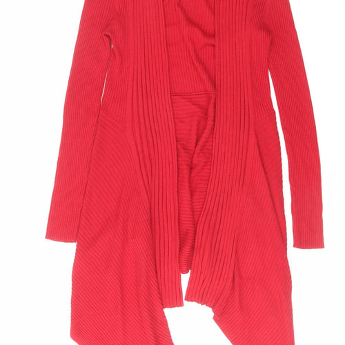 Marks and Spencer Womens Red V-Neck Polyamide Cardigan Jumper Size 12