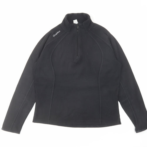 DECATHLON Womens Black Polyester Pullover Sweatshirt Size S Zip - Quechua