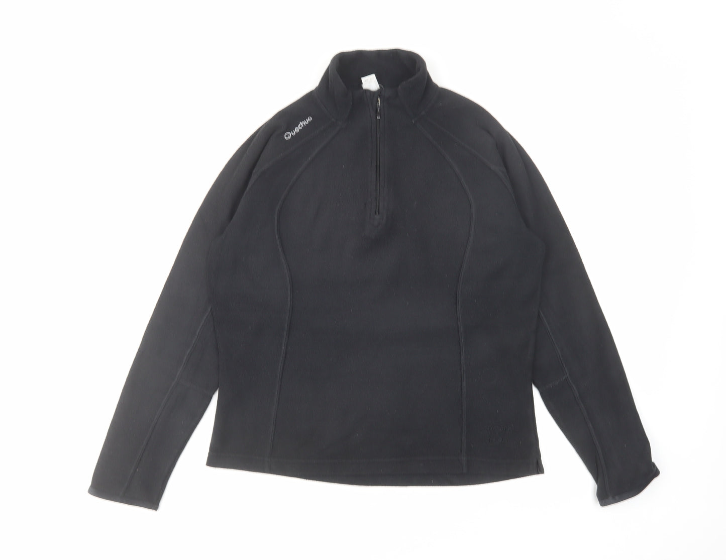 DECATHLON Womens Black Polyester Pullover Sweatshirt Size S Zip - Quechua