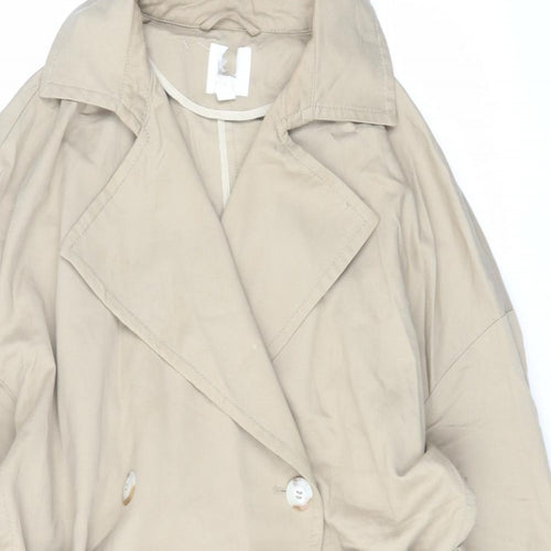 H&M Womens Beige Trench Coat Coat Size S Button