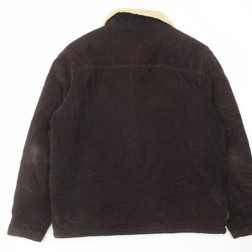 Element Mens Brown Jacket Coat Size L Button