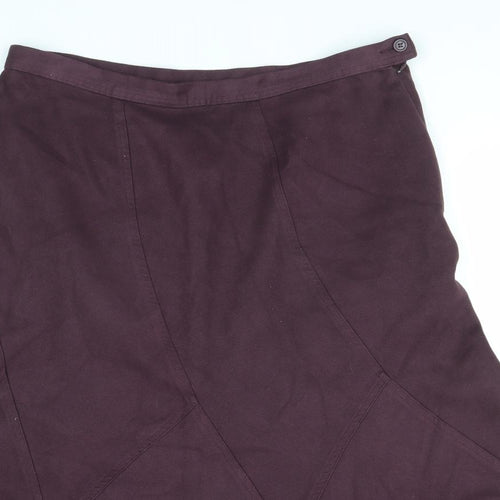 Marks and Spencer Womens Purple Polyester Swing Skirt Size 18 Zip