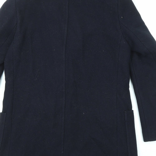 Marks and Spencer Womens Blue Overcoat Coat Size 12 Button