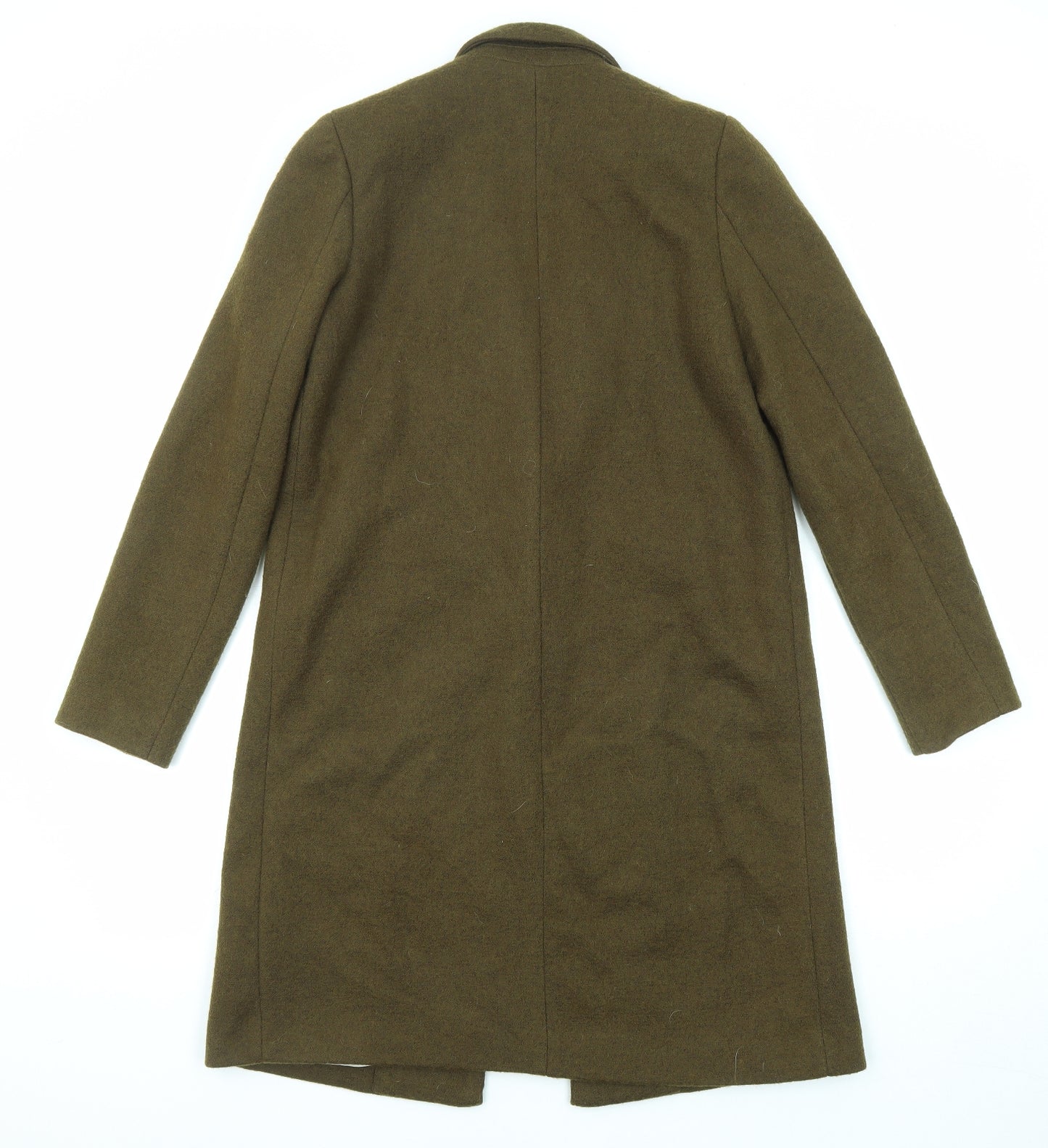 Pull&Bear Womens Green Overcoat Coat Size S Button