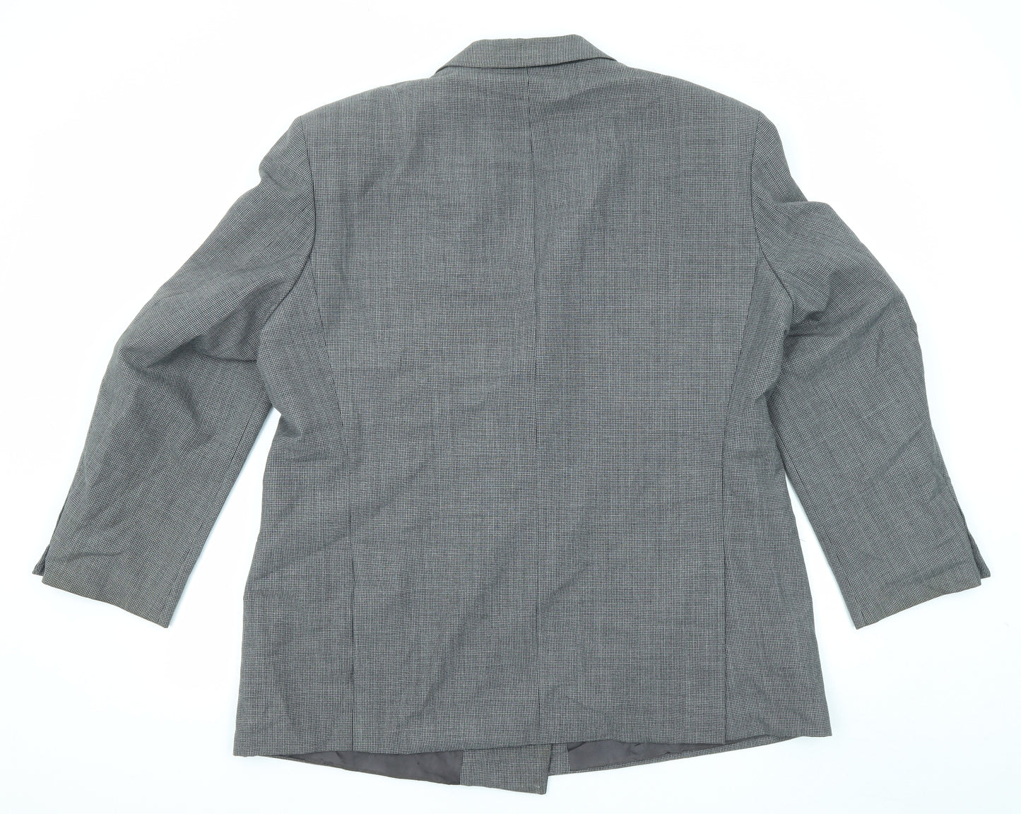 Marks and Spencer Mens Grey Geometric Polyester Jacket Suit Jacket Size 46 Regular
