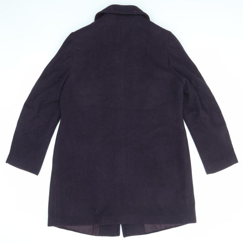 EWM Womens Purple Overcoat Coat Size 14 Button