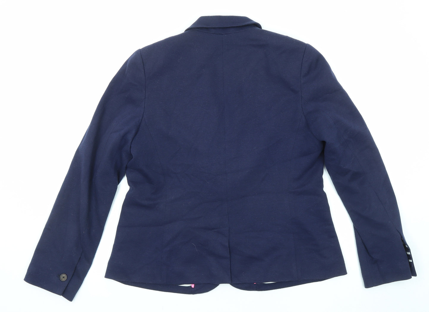 Joules Womens Blue Polyester Jacket Blazer Size 14