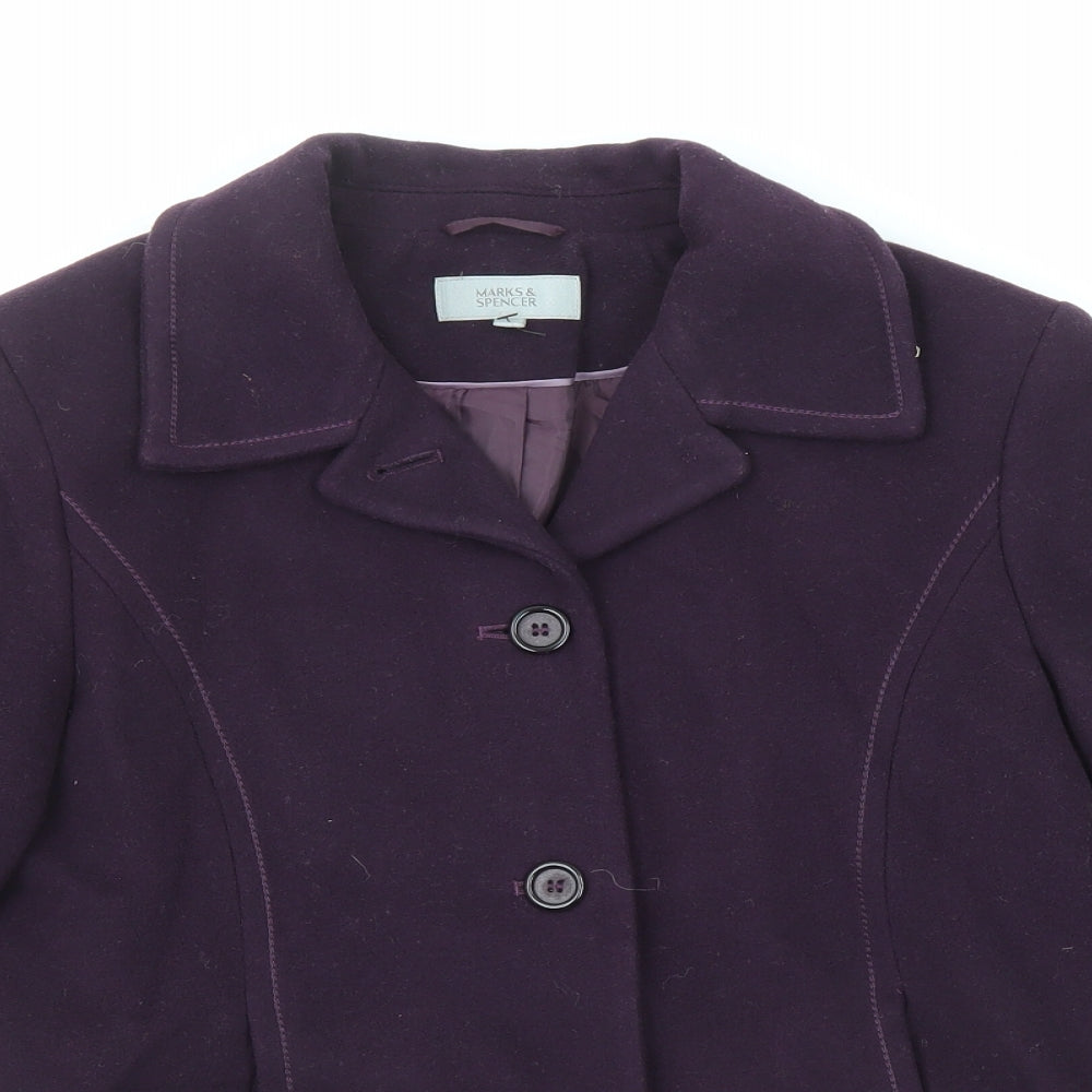 Marks and Spencer Womens Purple Jacket Blazer Size 10 Button