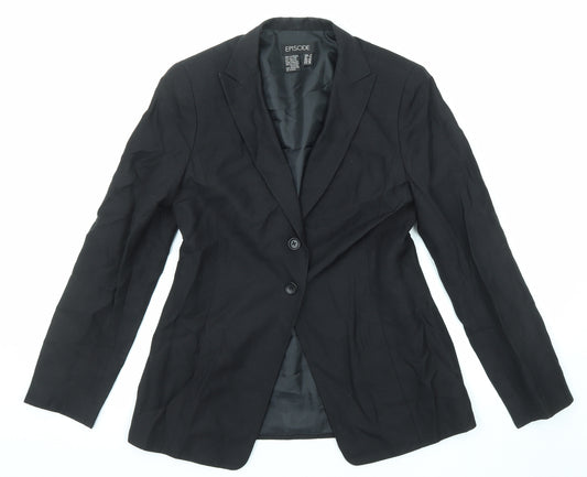 Episode Womens Black Polyester Jacket Blazer Size 8
