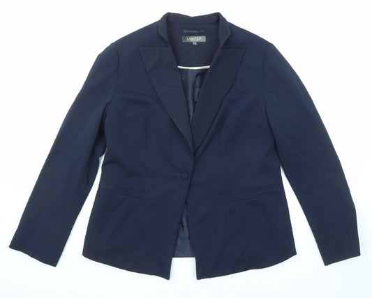 Limited Collection Womens Blue Jacket Blazer Size 14 Button