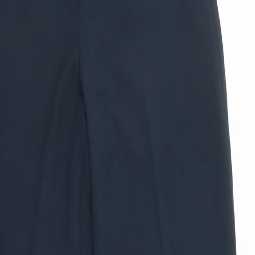Marks and Spencer Womens Blue Polyester Trousers Size 10 L30 in Regular Zip
