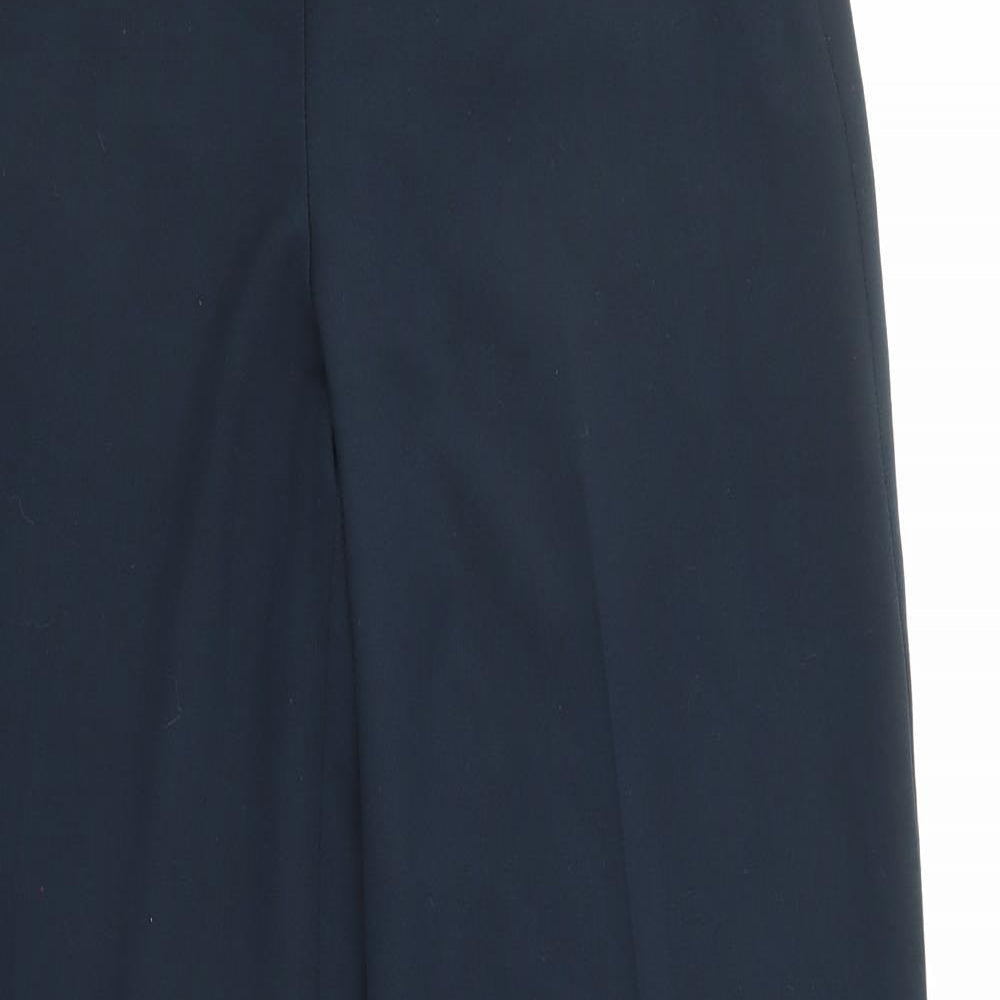 Marks and Spencer Womens Blue Polyester Trousers Size 10 L30 in Regular Zip