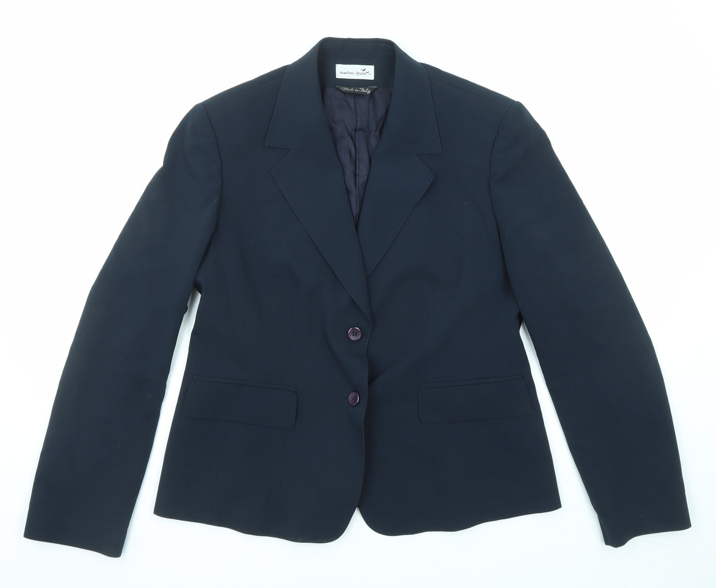 Martina Gozza Womens Blue Jacket Blazer Size 20 Button
