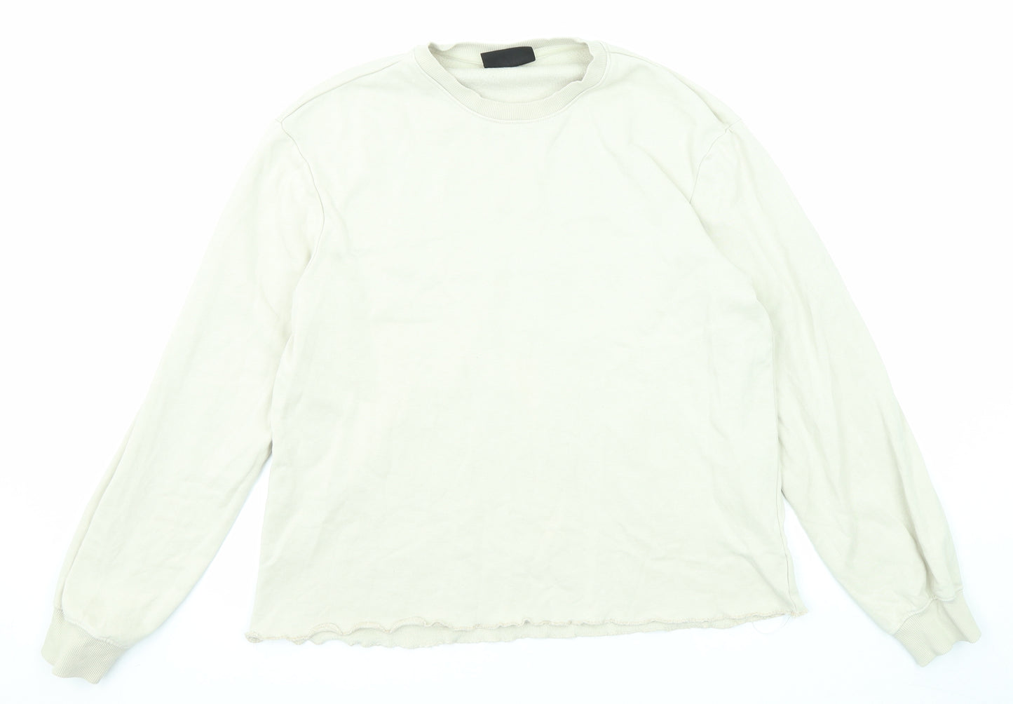 H&M Mens Beige Cotton Pullover Sweatshirt Size M