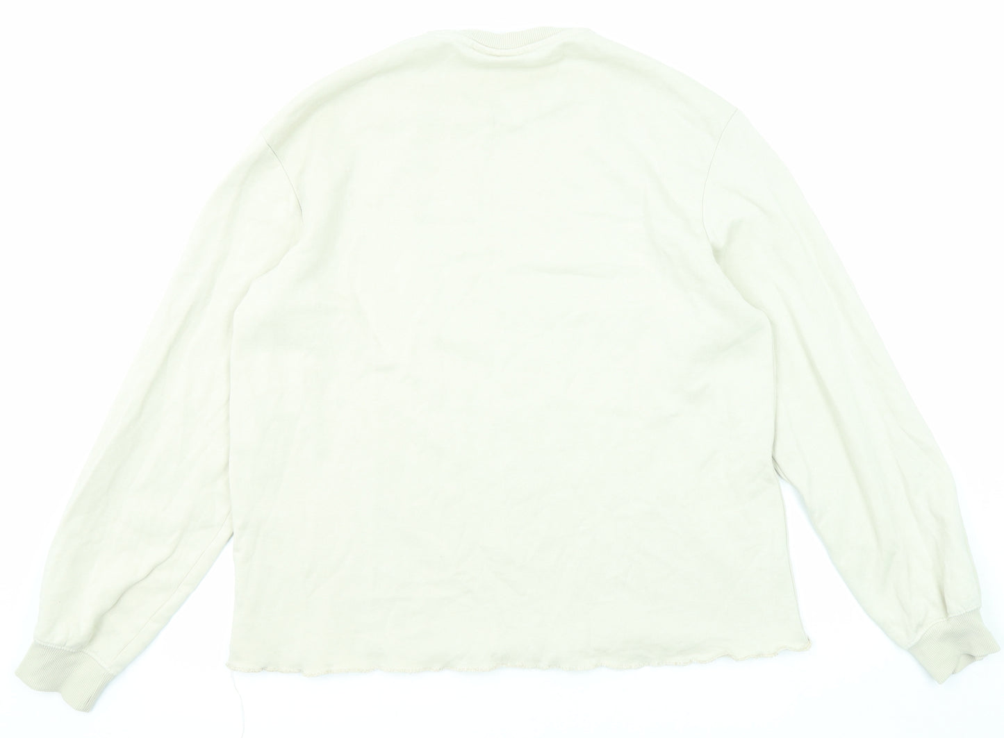 H&M Mens Beige Cotton Pullover Sweatshirt Size M