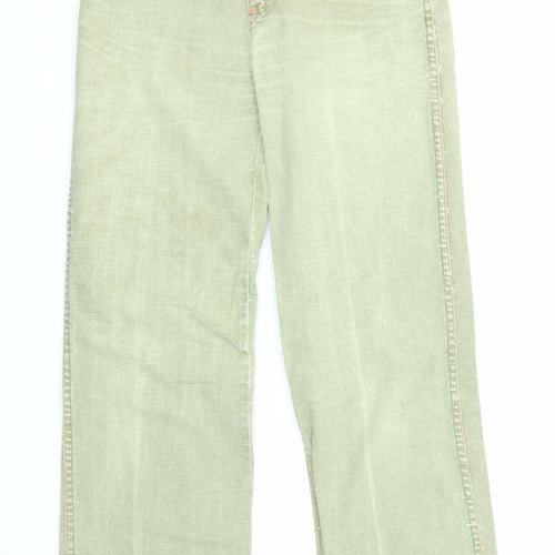 Inega Womens Beige Cotton Straight Jeans Size 12 L31 in Regular Zip