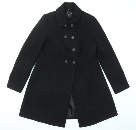 Dorothy Perkins Womens Black Pea Coat Coat Size 12 Button