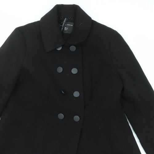Dorothy Perkins Womens Black Pea Coat Coat Size 12 Button