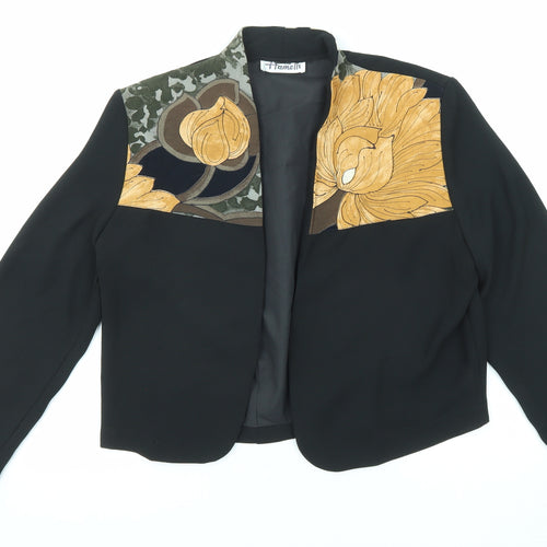 Hamells Womens Black Geometric Jacket Blazer Size 14