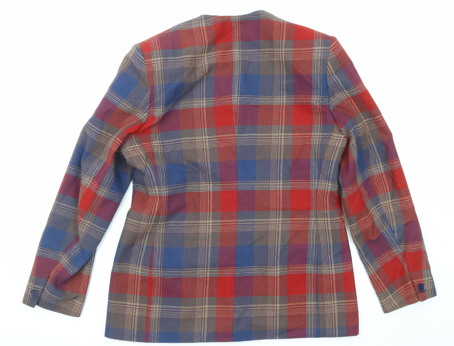 Alexon Womens Multicoloured Plaid Polyester Jacket Blazer Size 14 Button