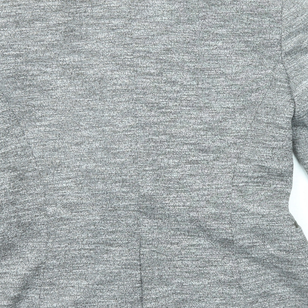 Zara Womens Grey Geometric Jacket Blazer Size M Button
