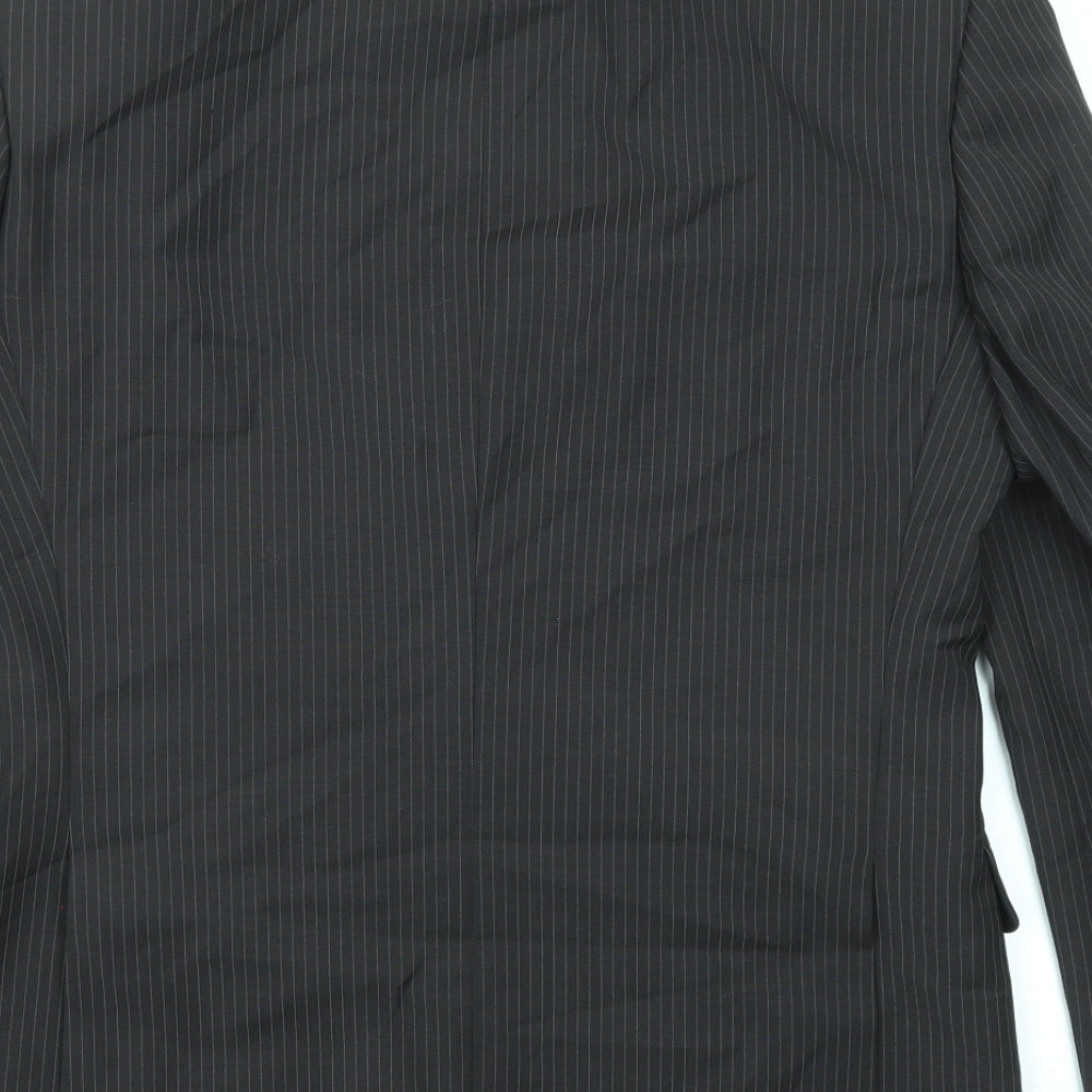 Marks and Spencer Mens Brown Striped Polyester Jacket Suit Jacket Size 38 Regular