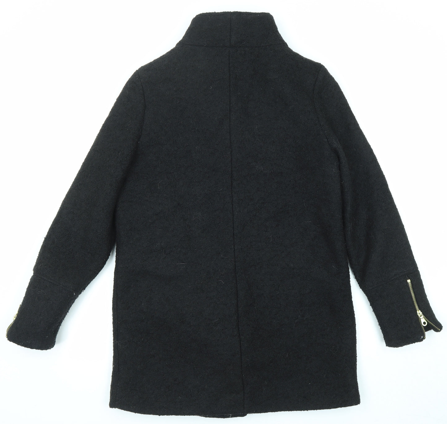 Mint Velvet Womens Black Overcoat Coat Size 12 Zip